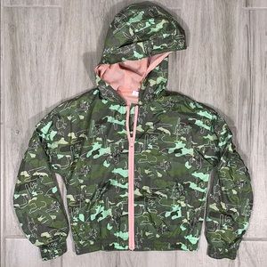Girls army print windbreaker jacket